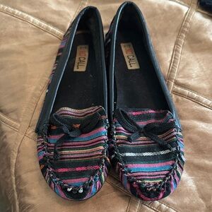 Women's Multicolor Striped Moccasins